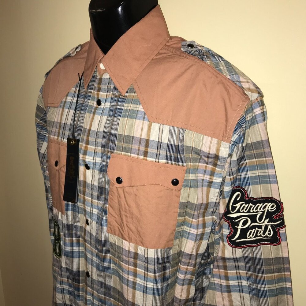 Men's Christian Audigier Pearl Snap Button Long Sleeve Western Shirt -Size: XL - Picture 13 of 16